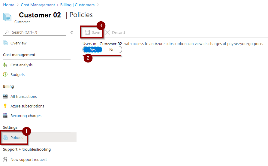 Activate PAYG-Pricing for Azure CSP Customer in ACM