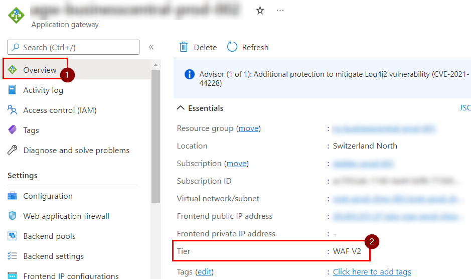 How to check Application Gateway Tier Version in Azure Portal.