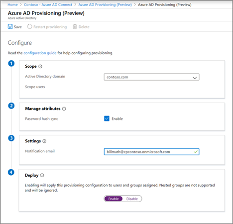 Azure AD Connect Cloud Sync Configuration Screenshot